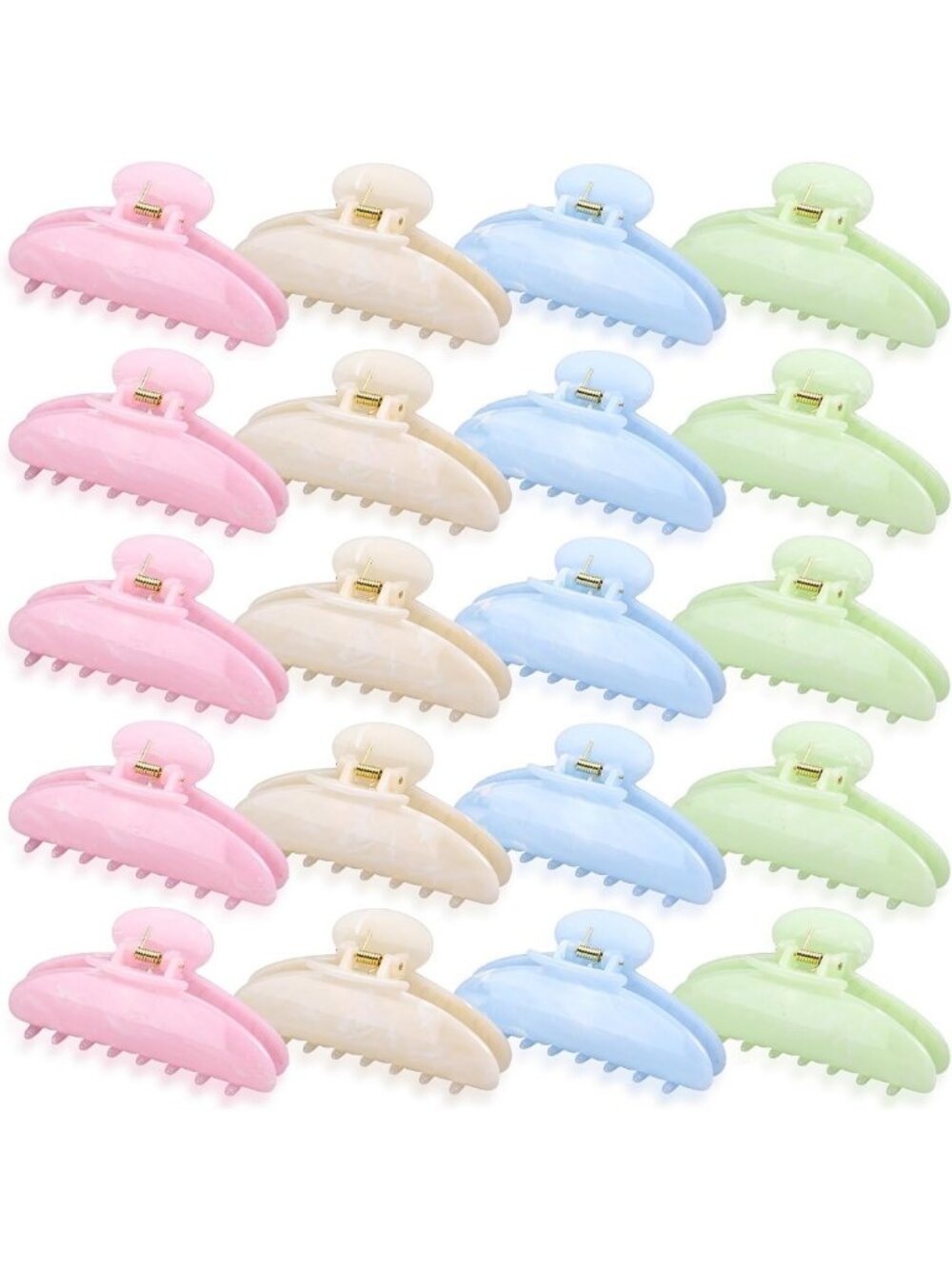 20 Pcs Large Acrylic Hair Claw Clips - 4.13" Sweet Colors, Bulk Set for Stylish